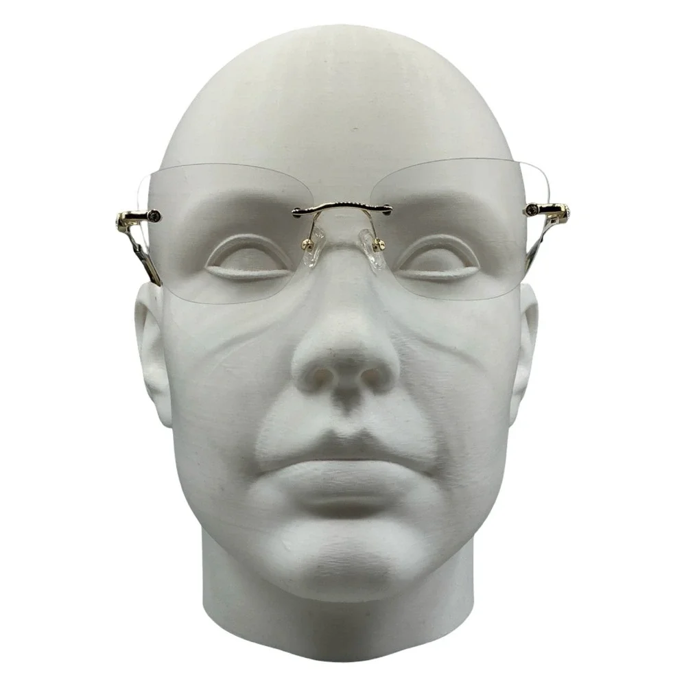 Zelool JCM781375-01 Gold Rimless Eyeglasses Frames Rhinestone Accent 54-18-145